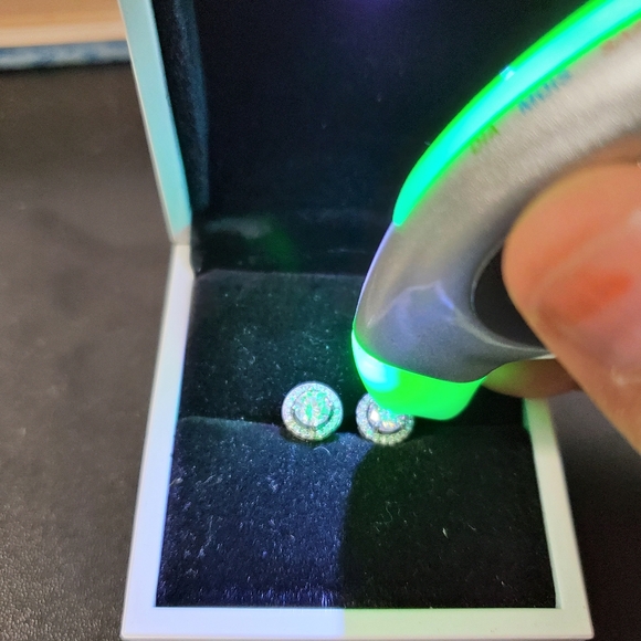 Watch Video / Sterling Silver 925 Solitaire Diamond Halo Earrings / Code1989 - Picture 6 of 8